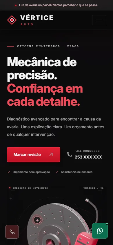 O mesmo conceito numa composição adaptada a telemóvel